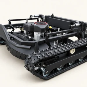 1200L Tank mower with wide tracks and protective open frame