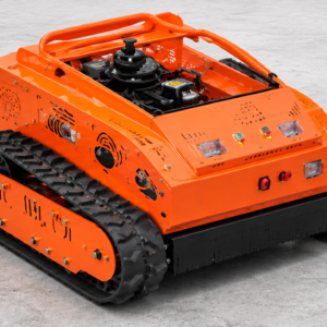800 remote control tracked mower with orange rotary deck