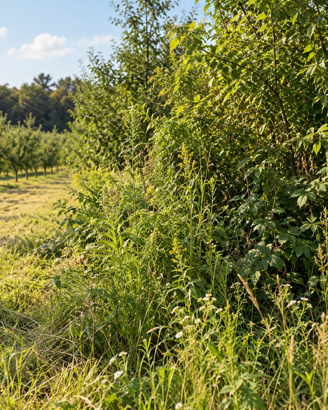 Vegetation and uneven terrain