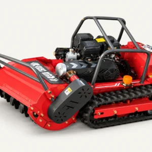 Z80 gasoline tracked flail mower with red front cutting deck